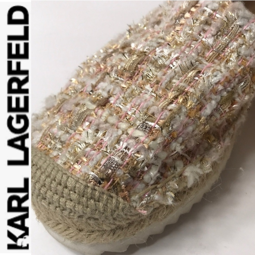 Karl Lagerfeld Arago 2 Metallic Flat Espadrilles 6.5